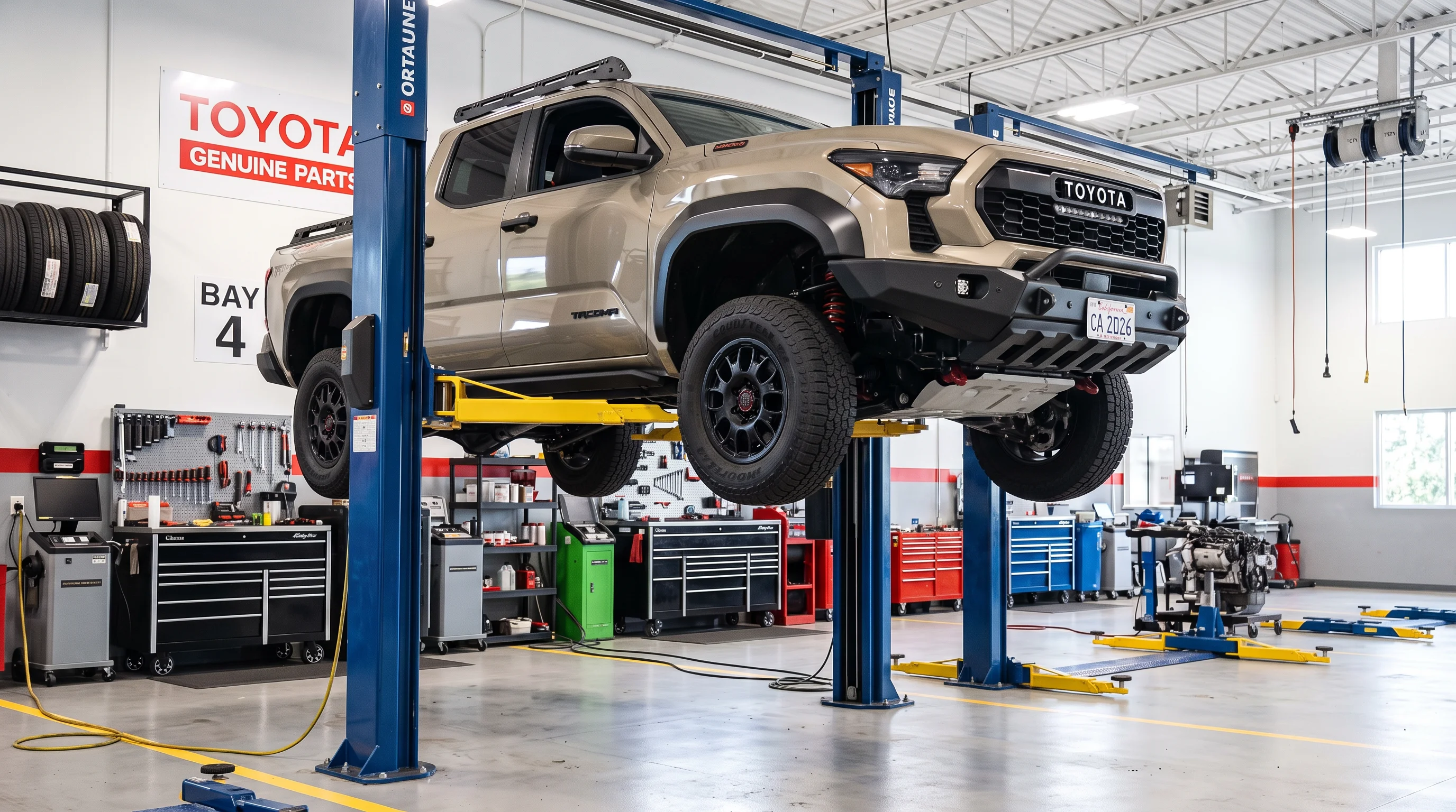 Mantenimiento programado de un vehículo Toyota en el centro de servicio de Temecula Valley Toyota