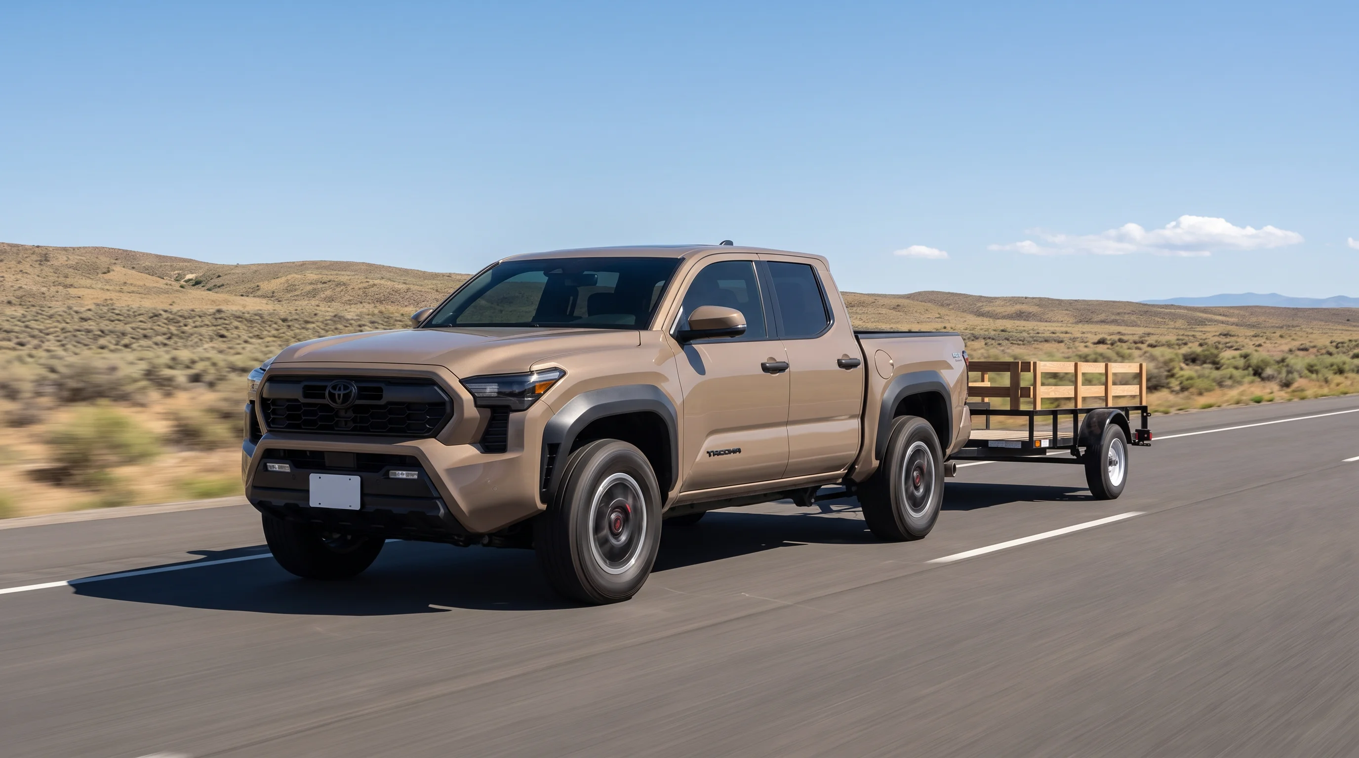 2026 Toyota Tacoma pickup truck set up for towing a trailer