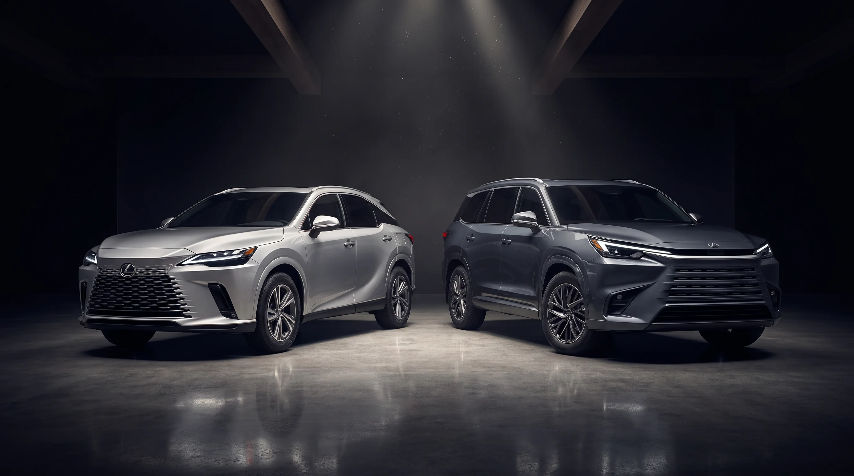 2026 Lexus TX and 2026 Lexus RX shown side by side at Temecula Valley Lexus