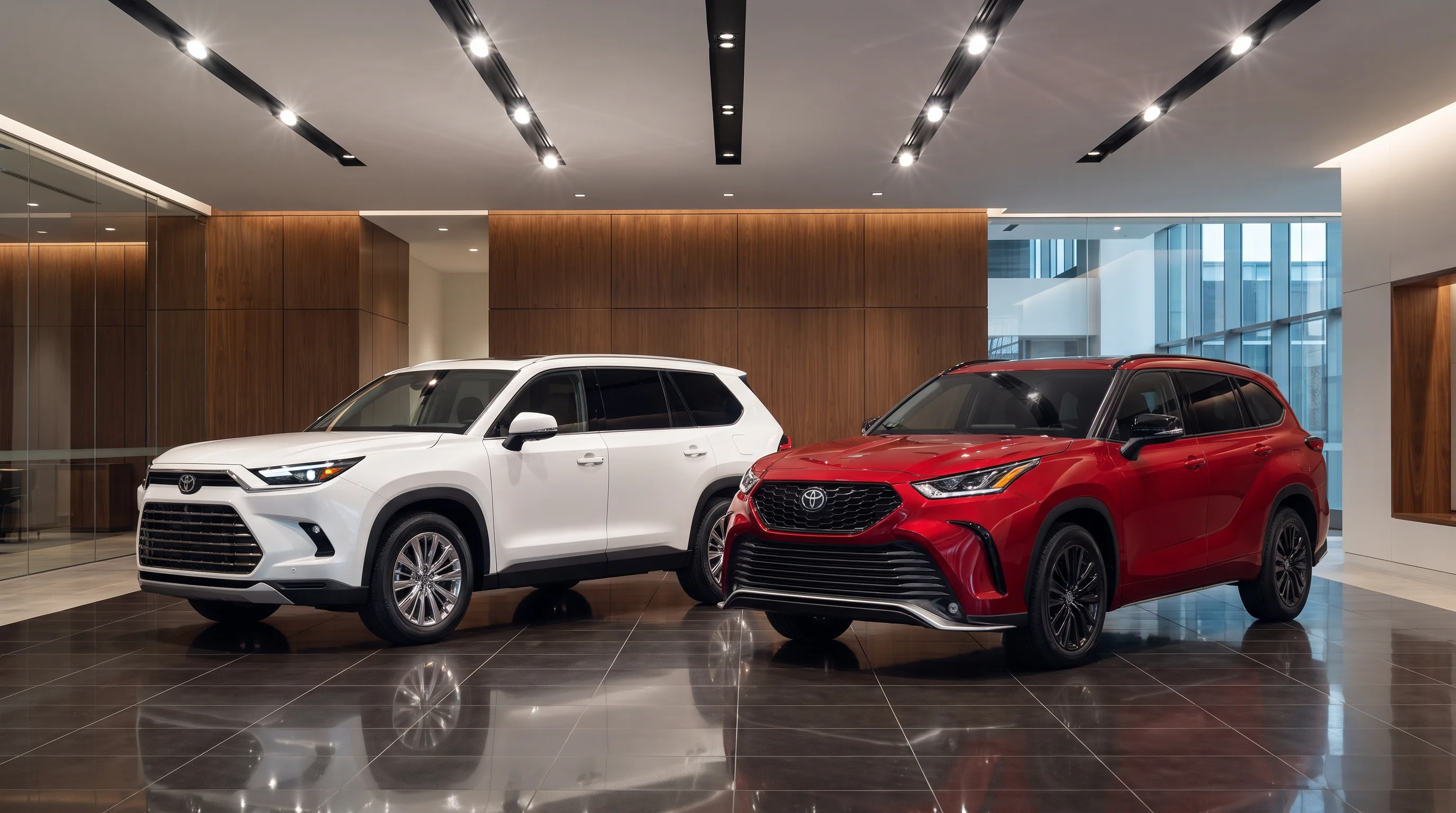 2026 Toyota Highlander and 2026 Toyota Grand Highlander three-row SUVs compared at Toyota of Glendale in Glendale, CA