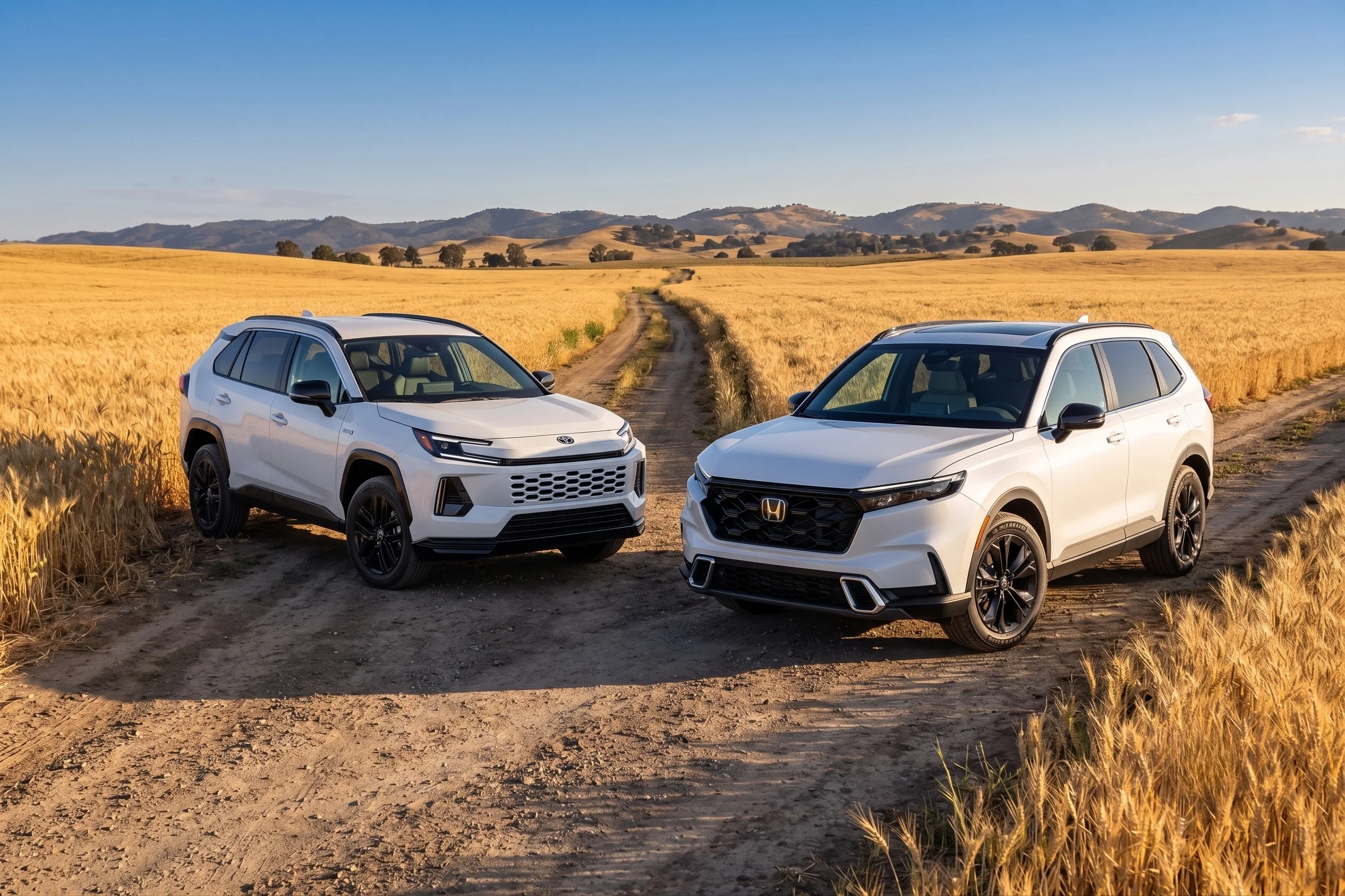 2026 Toyota RAV4 and 2026 Honda CR-V compact SUVs compared side by side