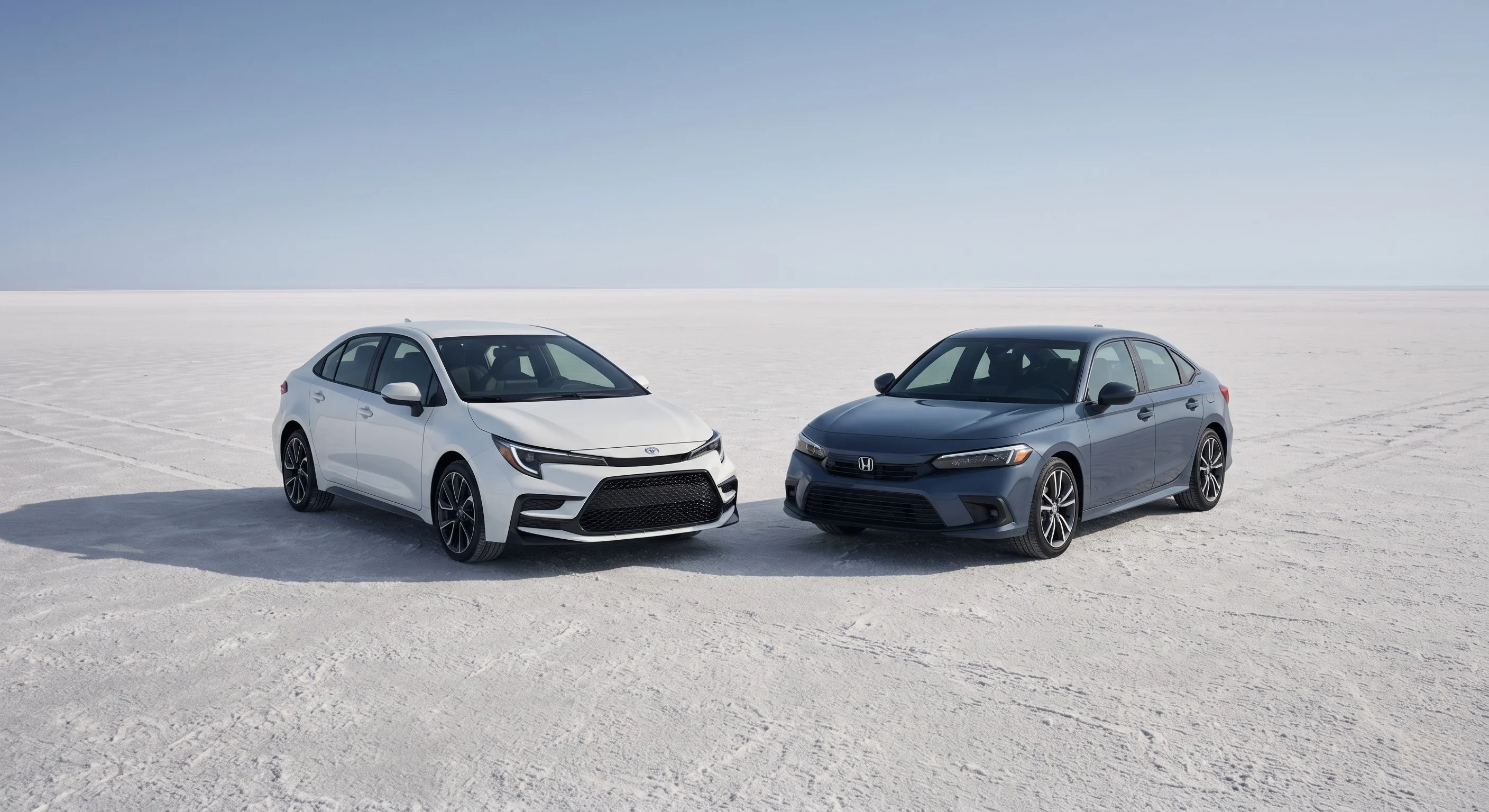 2026 Toyota Corolla and 2026 Honda Civic compact sedans compared at North Hollywood Toyota