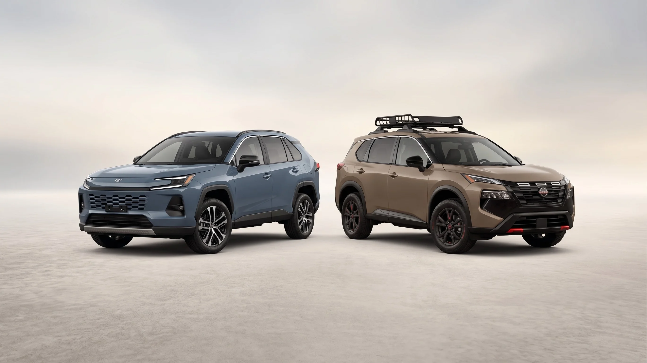 2026 Toyota RAV4 compared with the 2026 Nissan Rogue compact SUV