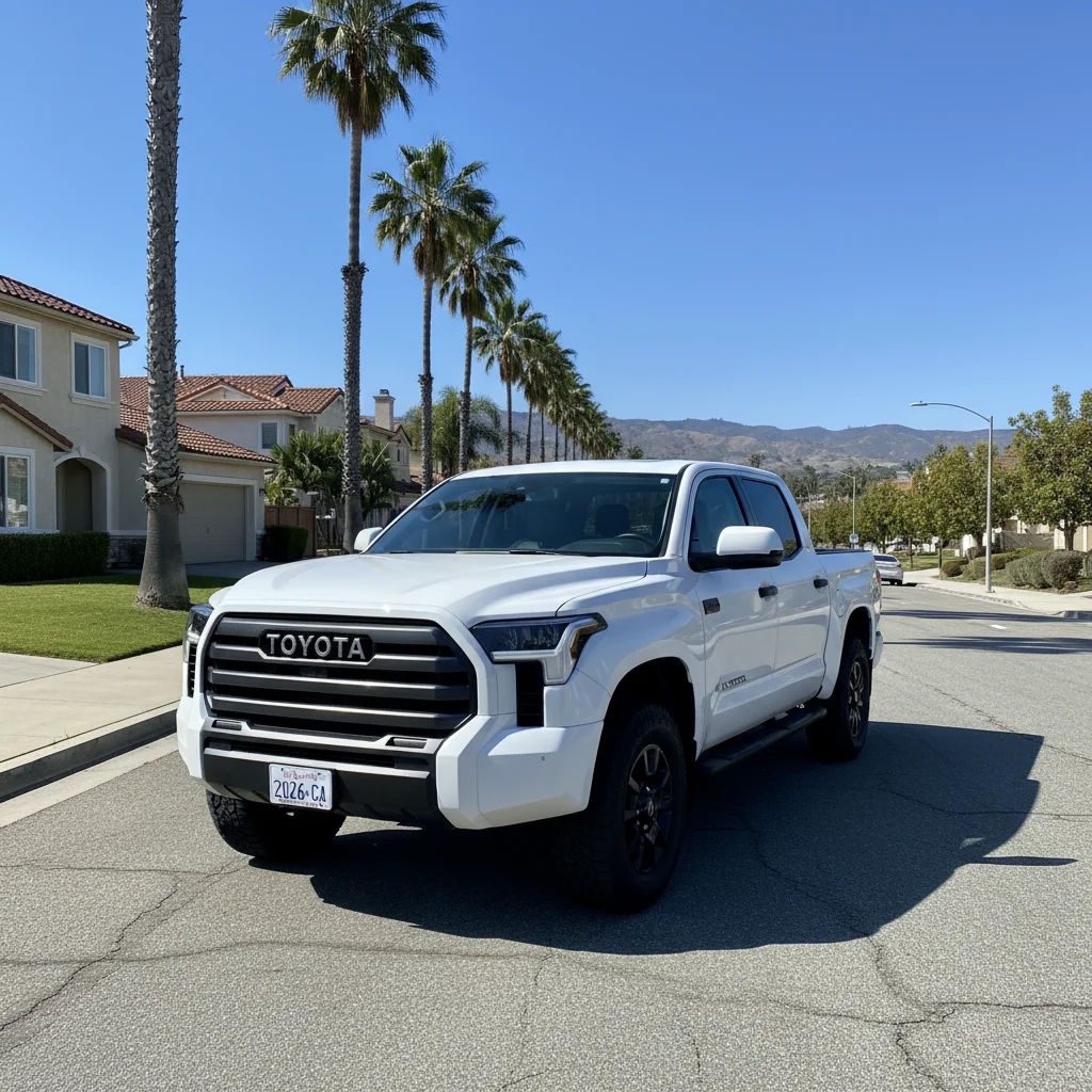 2026 Toyota Tundra full-size pickup truck on a clear day in Tustin California