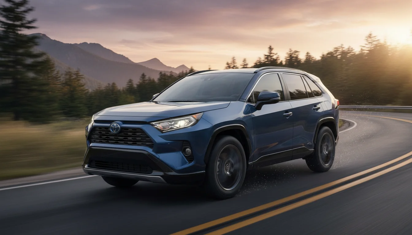 AI generated: 2026 Toyota RAV4 hybrid car in motion