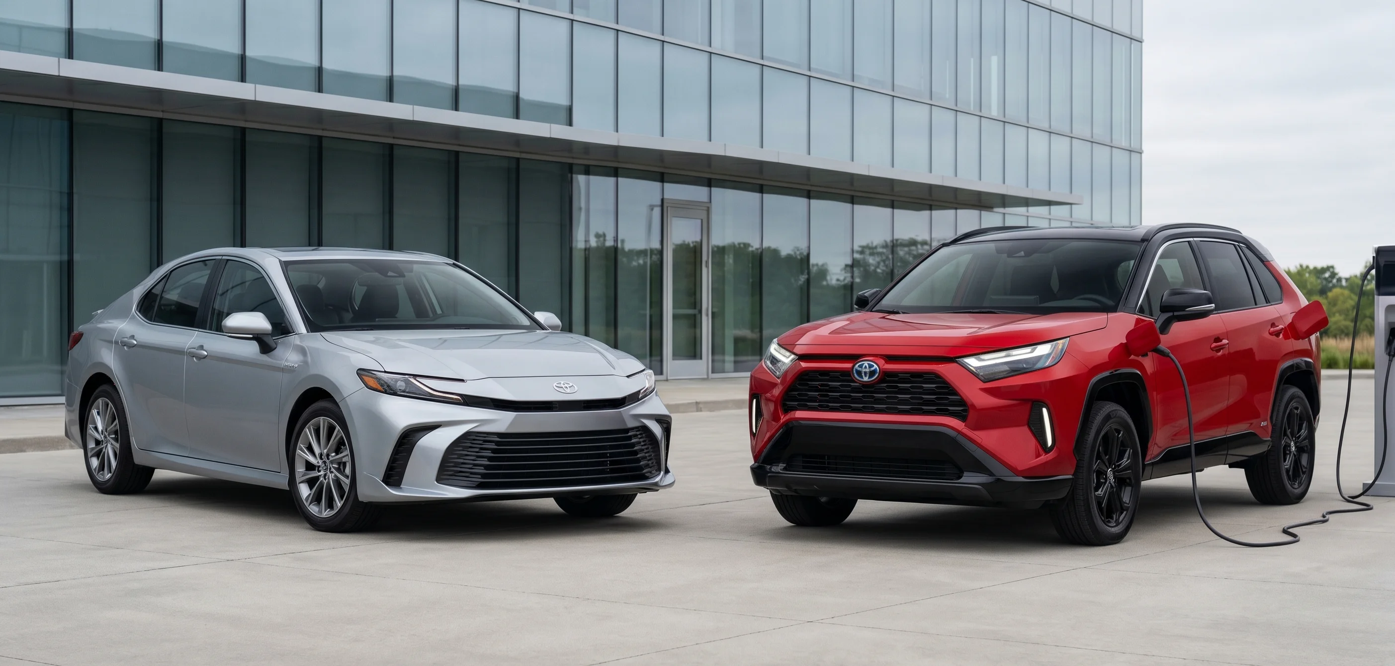 2026 Toyota RAV4 and Camry hybrid models at Tustin Toyota