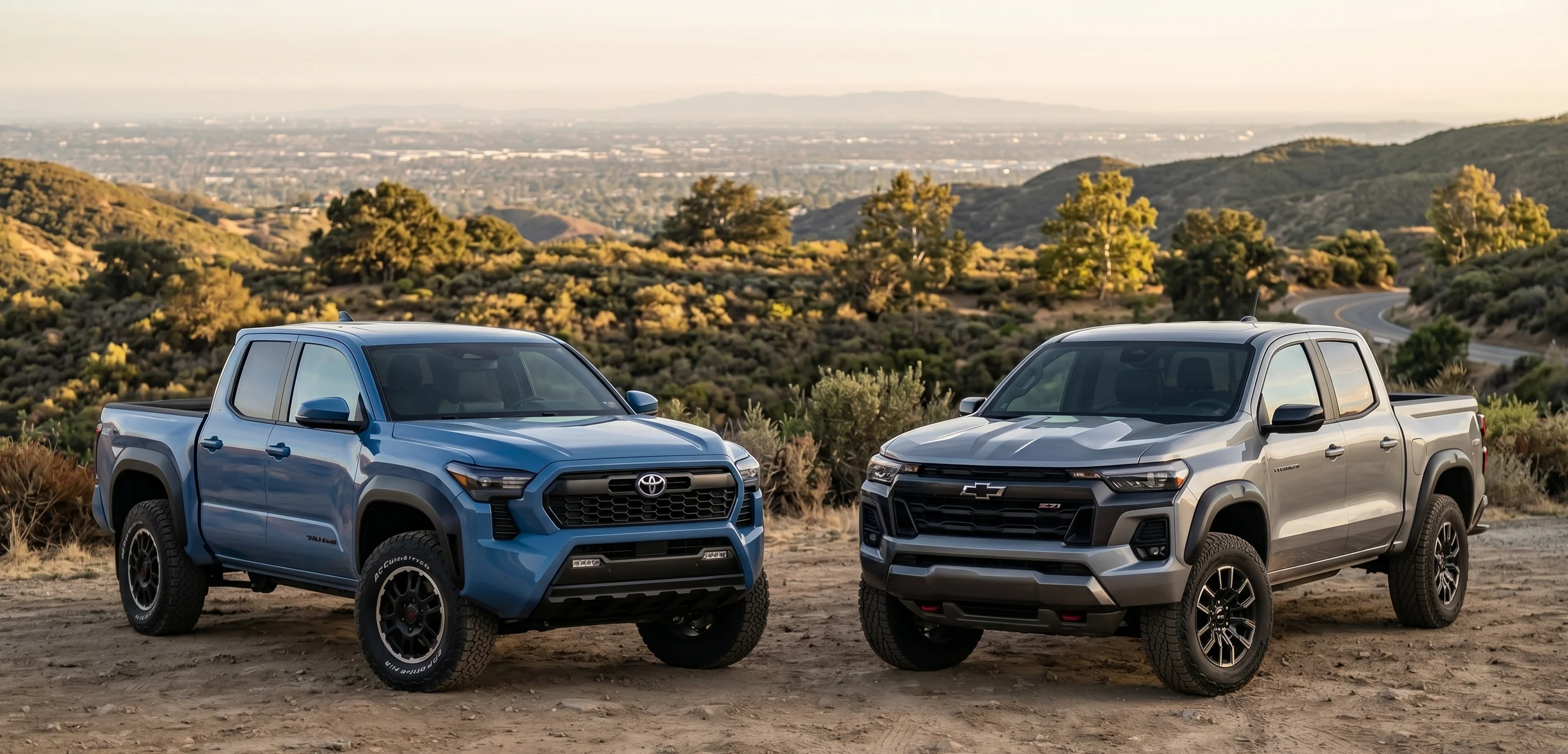 2026 Toyota Tacoma and Chevrolet Colorado midsize truck comparison at Tustin Toyota