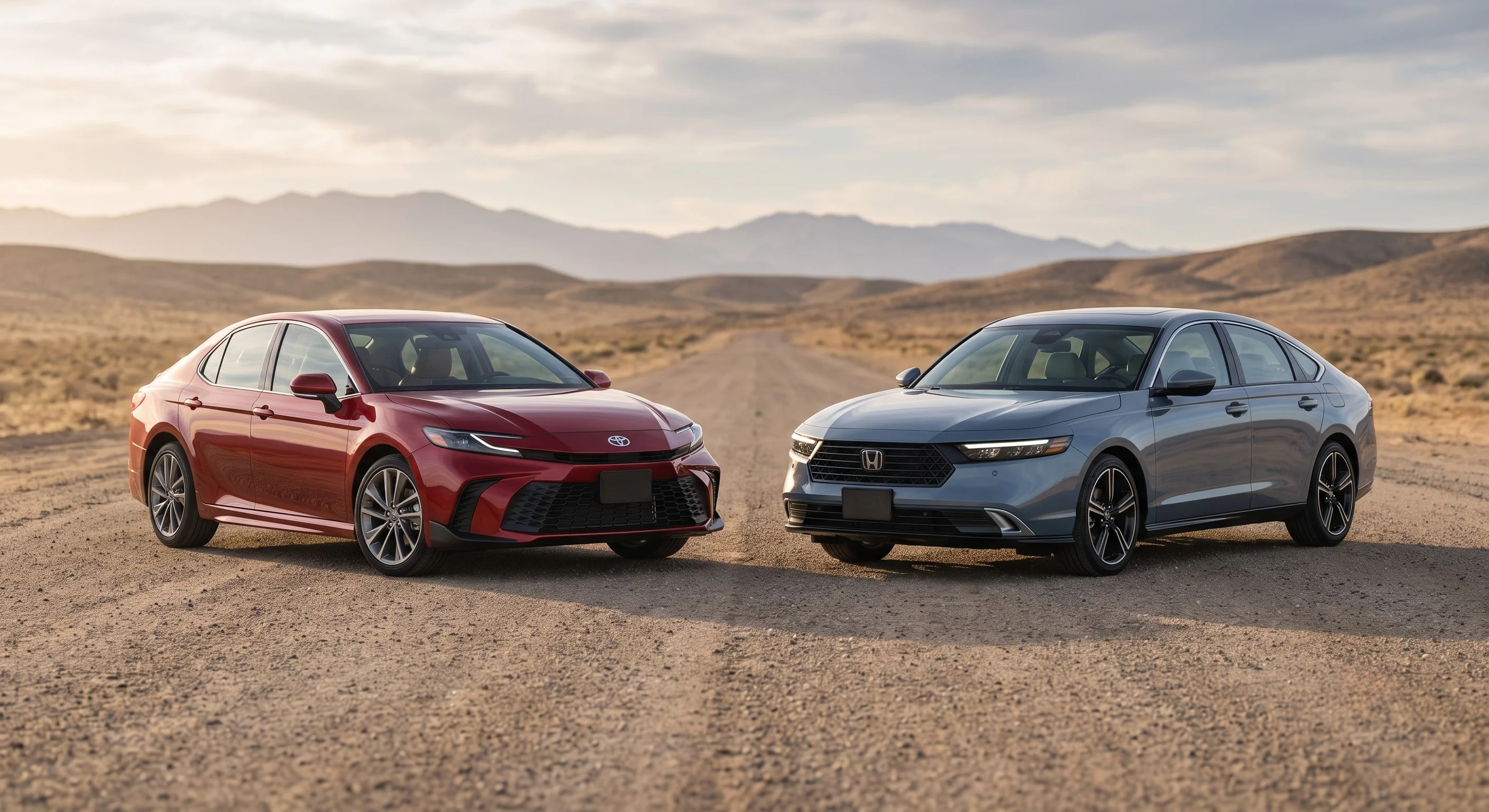 Toyota Camry 2026 y Honda Accord 2026 comparados lado a lado en Tustin Toyota