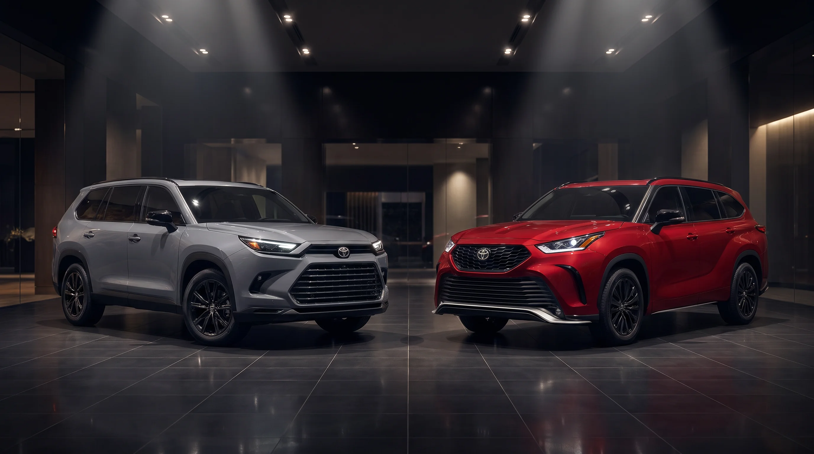 Toyota Highlander Hybrid vs. Grand Highlander Hybrid three-row SUVs at Tustin Toyota
