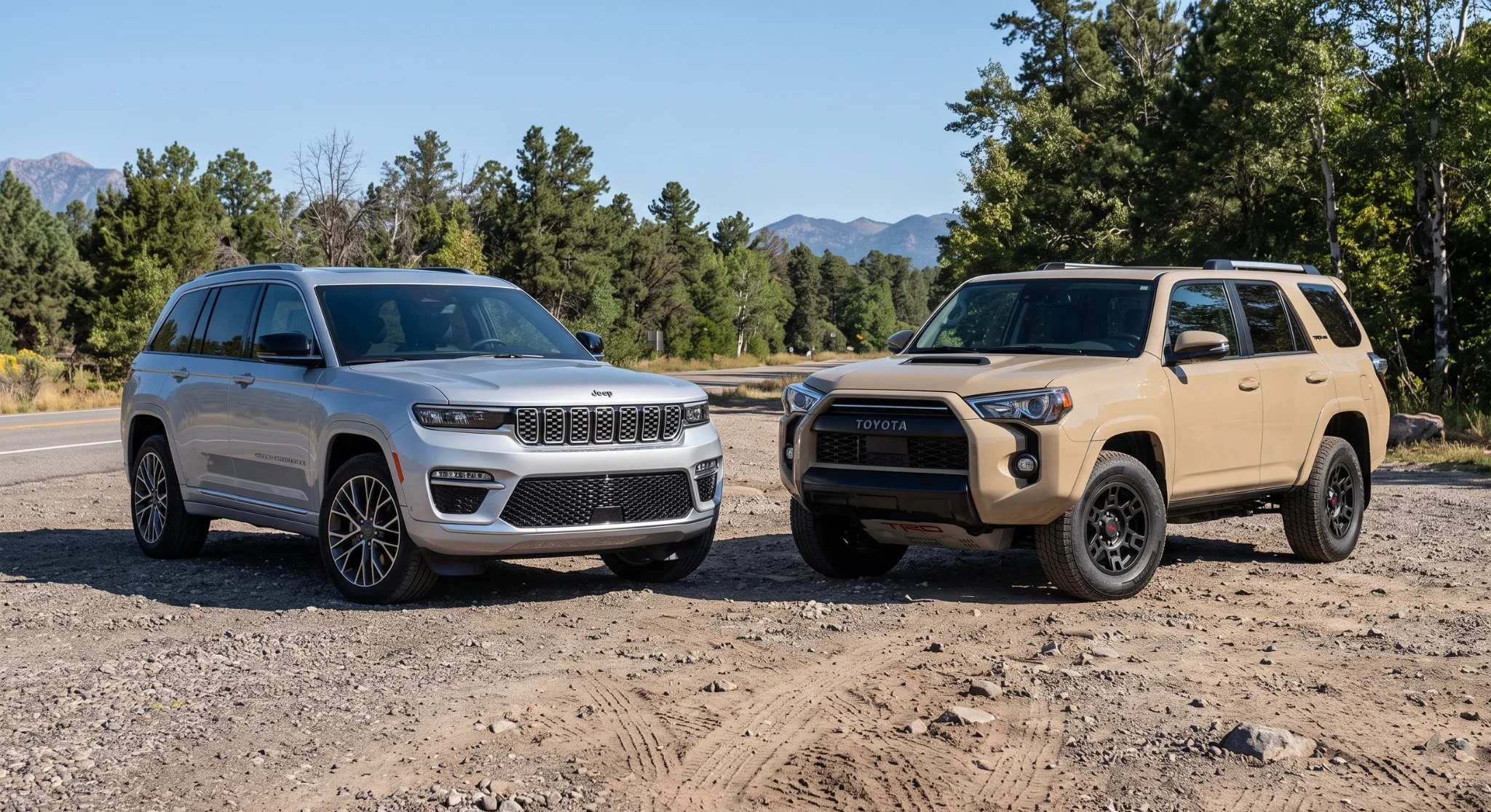 2026 Jeep Grand Cherokee compared with the 2026 Toyota 4Runner midsize SUV
