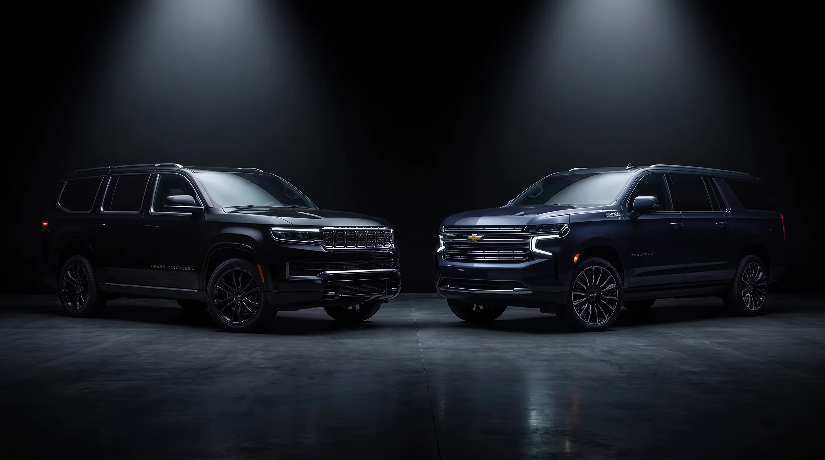 2026 Jeep Grand Wagoneer and 2026 Chevrolet Suburban full-size SUV comparison at Victorville Motors