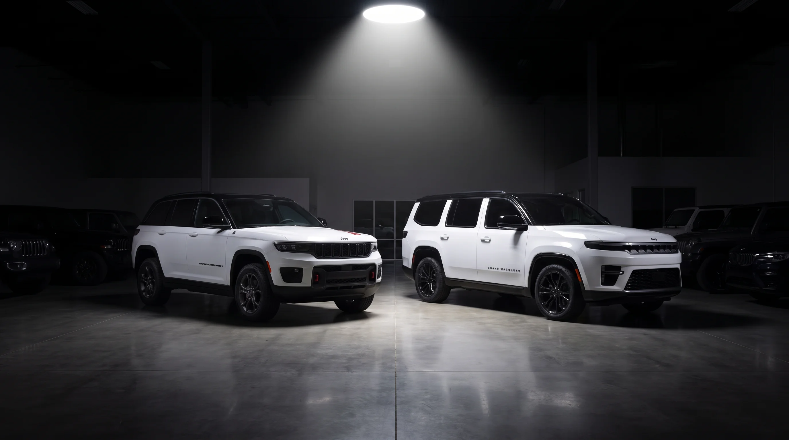 2027 Jeep Grand Cherokee L and 2027 Jeep Grand Wagoneer three-row SUVs compared at Victorville Motors in Victorville, CA
